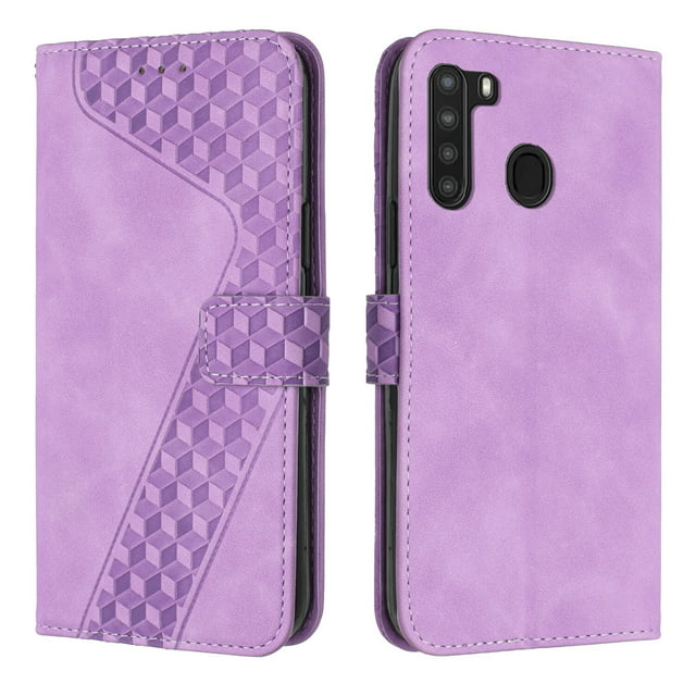 Compatible with Samsung Galaxy A21 Case Wallet Design with Card Slots Magnetic Closure Cover