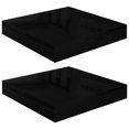 thumbnail image 3 of Estantería flotante de pared VidaXL, MDF negro brillante, 2 unidades, 3 of 9