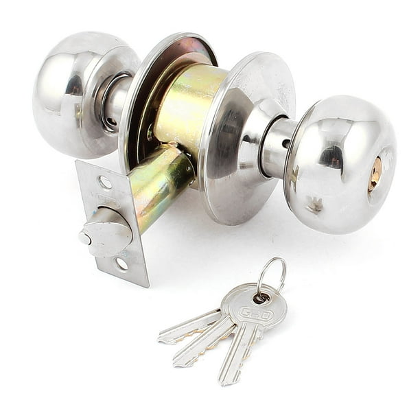 Juego de cerradura de pomo ovalado con botón de presión y llave de metal para dormitorio y baño de Uxcell