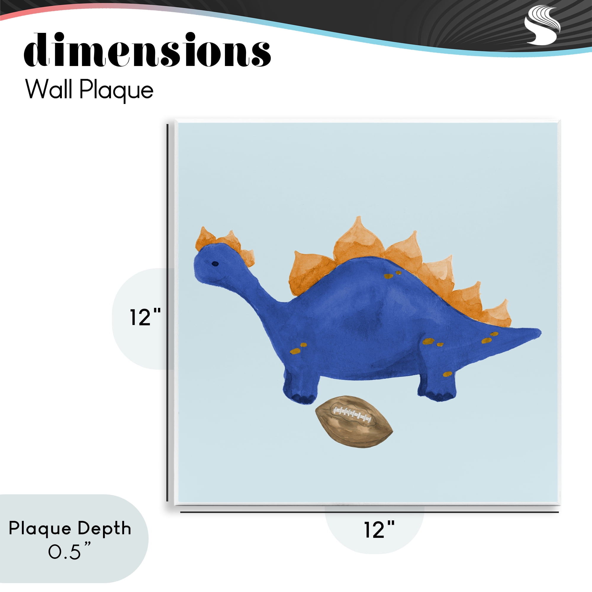Stupell Industries Sporty Baby Dino Wall Plaque Art, design by Lucille Price