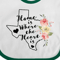 thumbnail image 4 of Inktastic Texas Home is Where The Heart is with Watercolor Floral Girls Baby Bib, 4 of 4