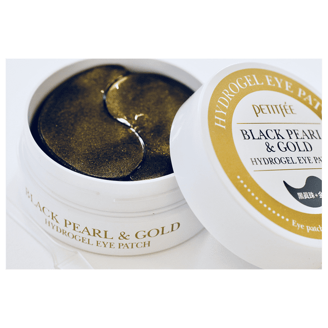 Parches para Ojos de Perla Negra y Oro - Petitfee - Black Pearl & Gold Hydrogel Eye Masks Petitfee Black Pearl and Gold