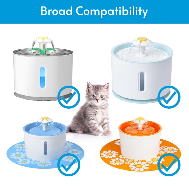 8 Pcs Filtre de Fontaine à Eau pour Chat Filtre en Résine de Charbon Actif Remplacement Distributeur d'Eau pour Animaux Rond