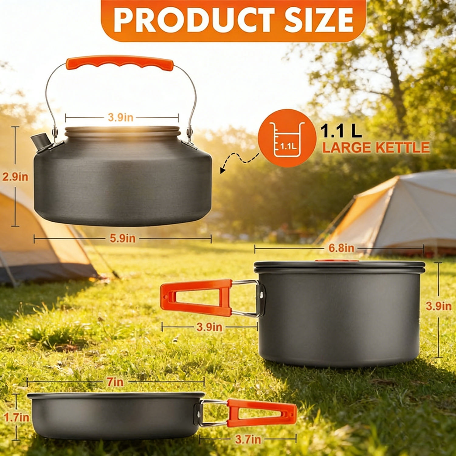 XINcc Camping Cookware Utensils Kitchen Supplies Outdoor Gear for Hiking Backpacking Car Camping Survival Kit 17pcs
