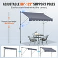 thumbnail image 4 of KFFKFF Hand-Operated Sunshade, 78" Exterior Pull-Out Terrace Sun Protection Cover, Modifiable Porch Door Window Shade with 39" Sun Block Curtain for Outdoor Space, Lawn, Veranda, 4 of 9