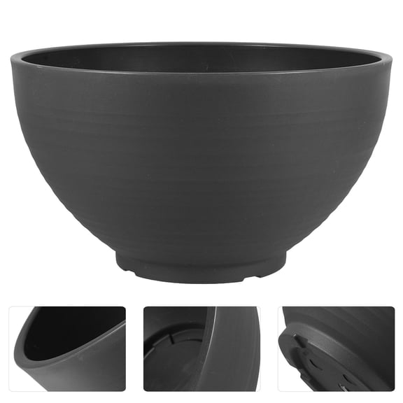 Hemobllo Flower Pots for Indoor Plants Hydroponic Bowl Planter Dark Grey Resin 1Set for Outdoor Garden