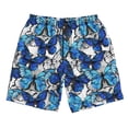 thumbnail image 3 of Uemuo Blue and White Butterflies Pattern Men's Swim Trunks Hawaiian Beach Bathing Suit Swimsuits Beach Quick-Dry Shorts with Pockets-XX-Large, 3 of 9