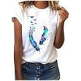 thumbnail image 2 of Tejiojio Women Clothes Women's Fashion Casual Printing Loose Short Sleeve T-shirt Pullover Tops, 2 of 4