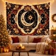 thumbnail image 3 of Celestial Starburst Medallion on Burgundy Background, Mystical Illustration for Yoga Enthusiasts Bohemian Wall Art Decor, Birthday Gift Tapestry Wall Hanging for Bedroom and Living Room, 3 of 7