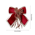 thumbnail image 3 of Liamobondopolis Christmas Wreath Bow 12 Inch Pre-Tied Polyester Decoration for Tree Topper Garland Door Outdoor Holiday Decor Red Wine Orange, 3 of 7