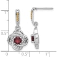 thumbnail image 4 of 14K/Silver Two-Tone Shey Couture Sterling Silver Rhodium-Plated With 14K Accent Garnet Dangle Post Earrings (Width 13) (Length 25.4) - Jbsp, 4 of 5