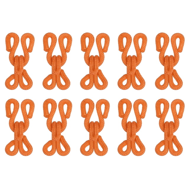 Ganchos y Ojos de costura Unique Bargains 12uds Poliéster Cubierto naranja 23mm
