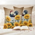 thumbnail image 3 of Farmhouse Pillow Covers 2 Pack Chicken in The Bathtub Sunflowers Floral Wood Grain Pillowcase Waterproof Outdoor Throw Pillow Cover for Patio Garden Square Cushion 24”x24”, 3 of 9