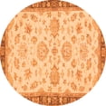 thumbnail image 1 of Ahgly Company Indoor Round Oriental Orange Traditional Area Rugs, 4' Round, 1 of 4