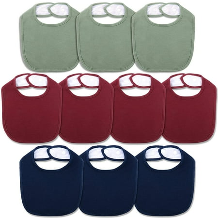 

Waterproof 100% Organic Cotton Super Soft Absorbent 4-Layer Unisex Baby Bandana Bibs With Adjustable Snaps for Boys Girls Infants Newborn Feeding Teething Drooling 3-36 Months 10 Pack