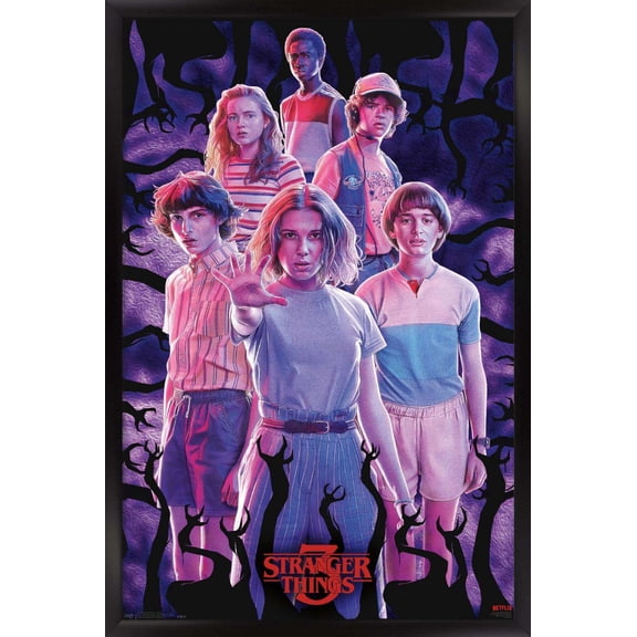 Netflix Stranger Things: Season 3 - Group Wall Poster, 14.725" x 22.375", Framed