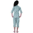 thumbnail image 4 of Moomaya Printed Cotton 3/4 Sleeve Shirt With Capri 2 Piece Nightwear Set Sleepwear For Womens, 4 of 7