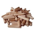 thumbnail image 2 of 100Pcs Wooden Dowel Cabinet Drawer Round Fluted Dowel Pins Rods Set 10x60mm, 2 of 7