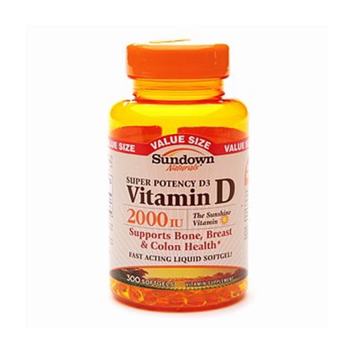 Sundown Naturals Vitamin D3 Super Potency 2000 Iu Softgels 300 Ea, 3 Pack