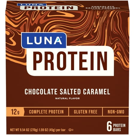 Luna Protein Bars, Chocolate Salted Caramel, 6 Ct