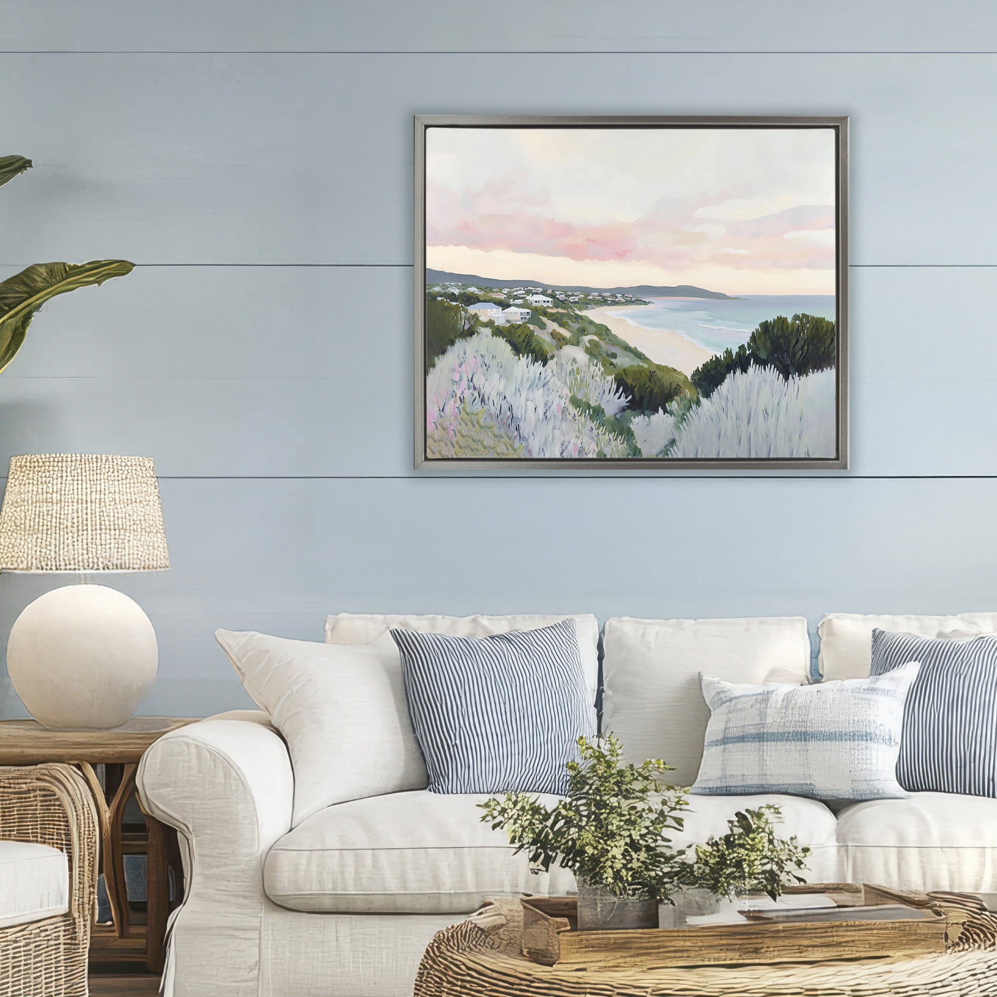 Stupell Industries Cape Cod Evening Light Gray Framed Floater Canvas Wall Art, design by The Prints Vibe