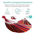 thumbnail image 1 of Brazilian Double Hammock 2 Person Canvas Cotton Hammock with Carrying Bag for Patio Porch Garden Backyard Lounging, 1 of 4