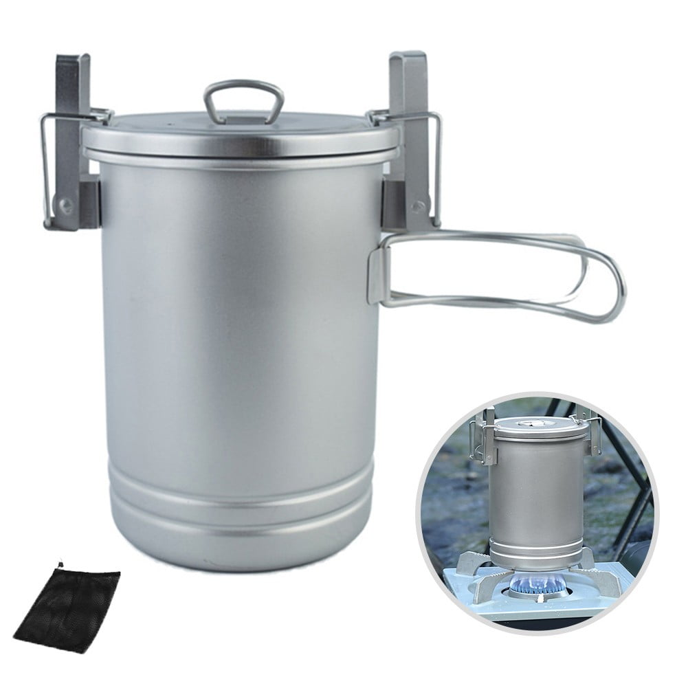 Serves 3 Camping Rice Cooker Cooking Pot With Handle Portable