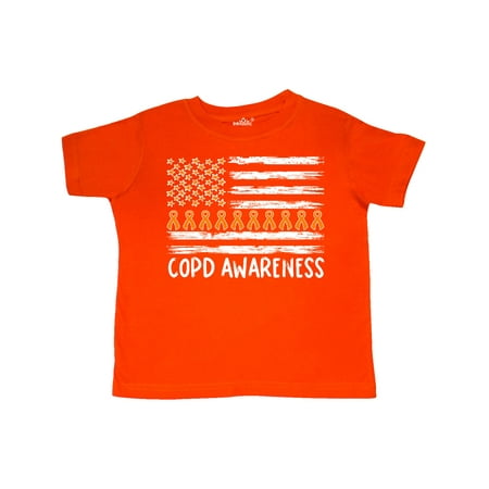 

Inktastic COPD Awareness Orange Ribbons and Flag Gift Toddler Boy or Toddler Girl T-Shirt