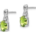 thumbnail image 2 of 14K White Gold Oval Peridot And Diamond Earrings (Width 5.2) (Length 14.5) - Jbsp, 2 of 5