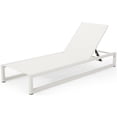 thumbnail image 1 of Noble House Modesta Outdoor Aluminum Chaise Lounge with Mesh Seating White, 1 of 11