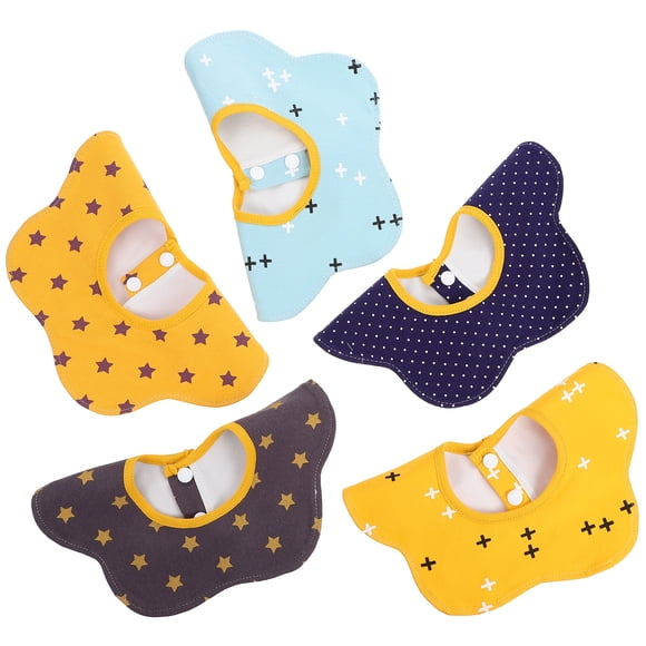GOOHOCHY 5pcs Baby Saliva Bibs para babeo recién nacido Infant Dining Babs de algodón de 360 grados