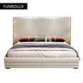 thumbnail image 2 of Modern leather bed simple double bedroom and home light luxury furniture hotel model room 1.8M/1.5M soft bed My Lux Decor Round, 2 of 9