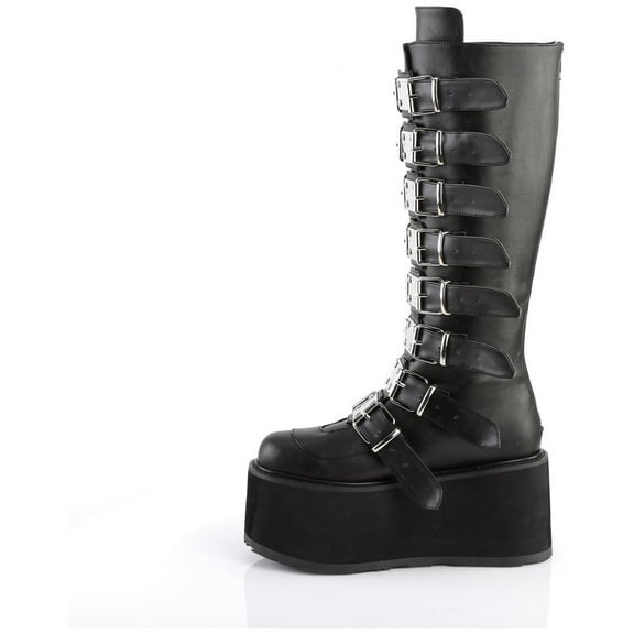 3 1/2" PF Buckled Strap Knee Boot, Back Zip