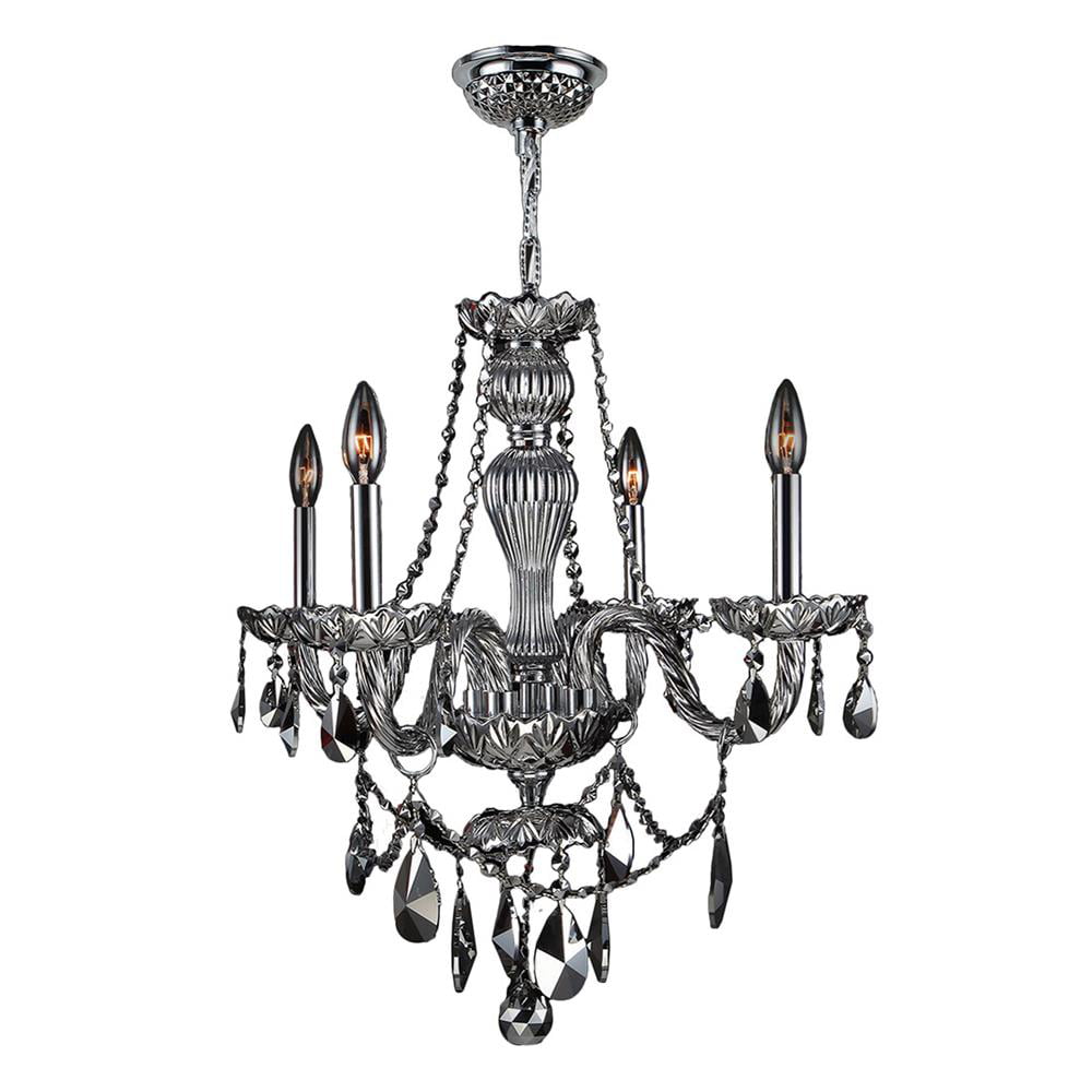Provence Collection 4 Light Chrome Finish and Chrome Crystal Chandelier 23
