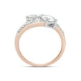 thumbnail image 4 of 2 Carat Center 6MM Round Cut Lab Created Moissanite Diamond Two Stone Bypass Engagement Ring In 14K Solid Rose Gold Jewelry For Women (G-H Color, VVS1 Clarity, 2 Cttw)-6, 4 of 7