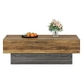 thumbnail image 3 of Fnova Modern 55 Inch Rectangle Wooden Coffee Table, Large Center Table, Cocktail Tea Table for Living Room, Reception Room, Office, Apartment, 3 of 11