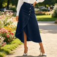 thumbnail image 2 of ZHOGXU Modern Midi Skirts For Womens Solid Color High Waist Wrap Button Front With Slit New Clothes 2026, 2 of 4
