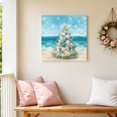 thumbnail image 6 of Canvas Wall Art, Coastal Christmas Tree Framed Canvas Prints for Living Room Bathroom, Beach Sea Starfish Xmas Snowflake Gallery Wrapped Wall Decor for Home Office, Gifts, 12"x12" Ship Next Day, 6 of 9