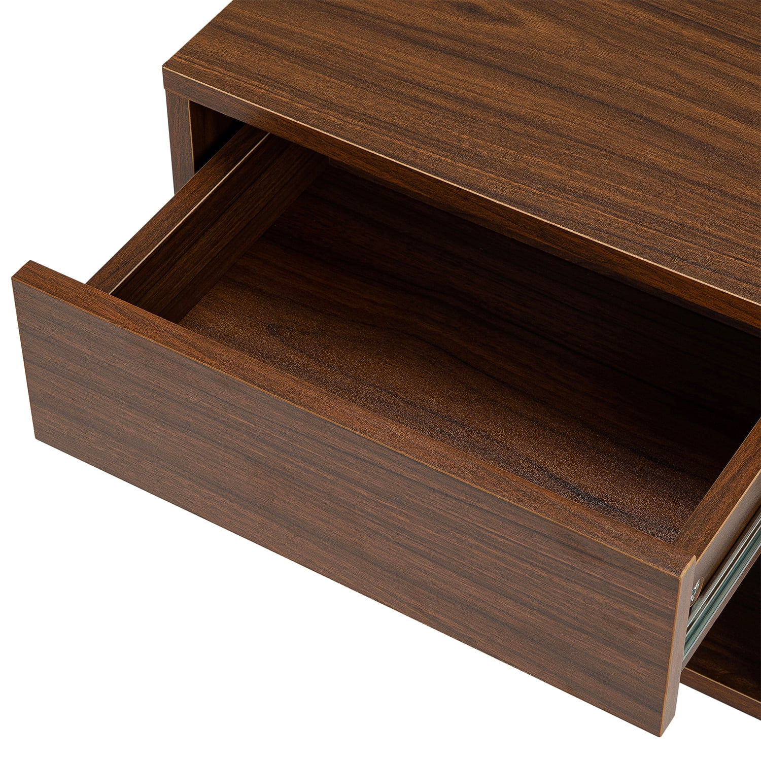 Yardi Yard Modern Set of 2 Night Stand for Bedrooms, Wood Floating Wall Bed Side Table with Open Shelf and Drawer, Walnut Brown Yardi Yard Modern Set of 2 Night Stand for Bedrooms, Wood Floating Wall Bed Side Table with Open Shelf and Drawer, Walnut Brown