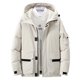 thumbnail image 1 of Hombres Sólido Casual Espesar Con Capucha Cremallera Multi Bolsillo Mantener Caliente Chaqueta Abrigos Pompotops oipoqjl21118, 1 of 9