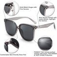 thumbnail image 4 of FEISEDY Retro Square Polarized Sunglasses Women Men Oversized Vintage Shades B2600, 4 of 13