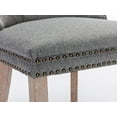 thumbnail image 6 of ODUSE-DAILY Grey Linen Dining Chairs Set of 4, Kitchen & Dining Room Chairs, Nailheads Tufted Chair, Sillas De Comedor, Fabric Upholstered, Wood Legs (Gray, 4 Pcs), 6 of 12