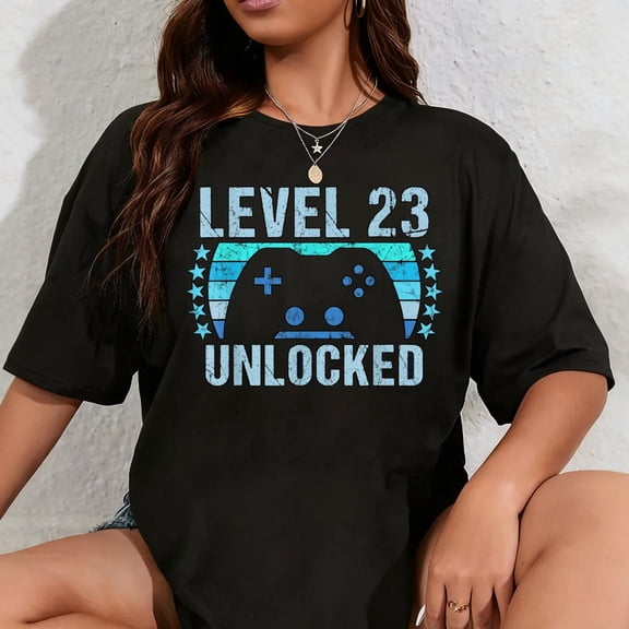 100% Cotton Gaming Vintage 23rd Birthday Gift 23 Year Old Boy Girl Gamer T-Shirt
