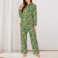 thumbnail image 2 of Balery Vintage Sugar Skull Conjunto de Pijama con Estampado para Mujer, Conjunto de Dos Piezas con Manga Larga, Ropa de Dormir Suave con Bolsillos, Pijamas Cómodos-Small, 2 of 7