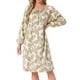 thumbnail image 1 of Vestido de Noche Floral de Manga Larga para Mujeres con Puños Elásticos y Bolsillo Midi Color Verde Claro, 1 of 6