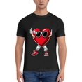 thumbnail image 1 of Camiseta estampada de San Valentín, cuello redondo y manga corta, moderna e informal, ligeramente elástica y cómoda, estilo urbano, 100 % algodón., 1 of 6