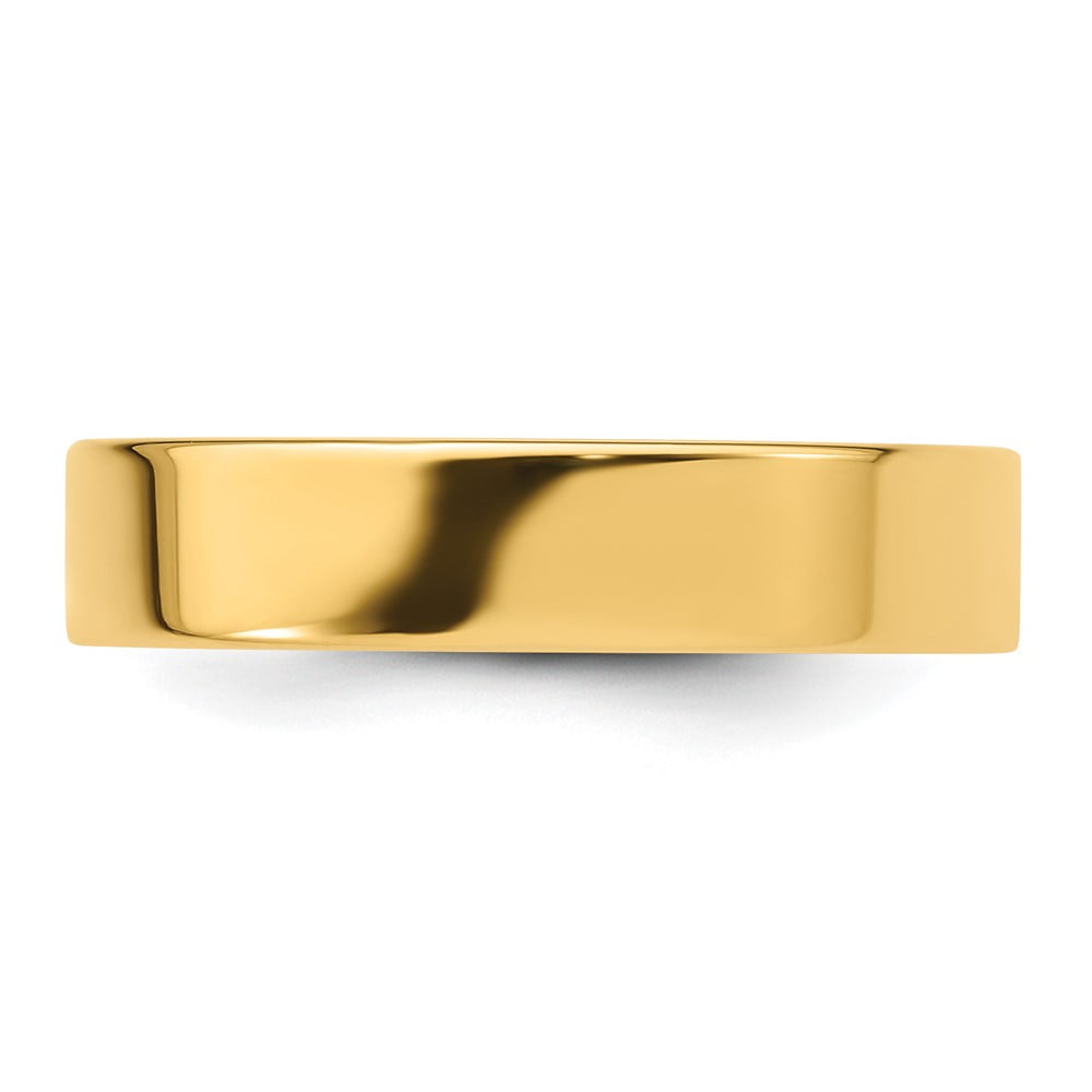 Primal Gold 14 Karat Yellow Gold 5mm Standard Flat Comfort Fit Band Size 5.5