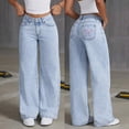 thumbnail image 2 of UAYOTSE Girls Wide Leg Jeans Cute Bow Back Pocket Denim Pants Kids Trendy Fall School Outfit Everyday Wear,Sizes 11-12 Years, 2 of 8