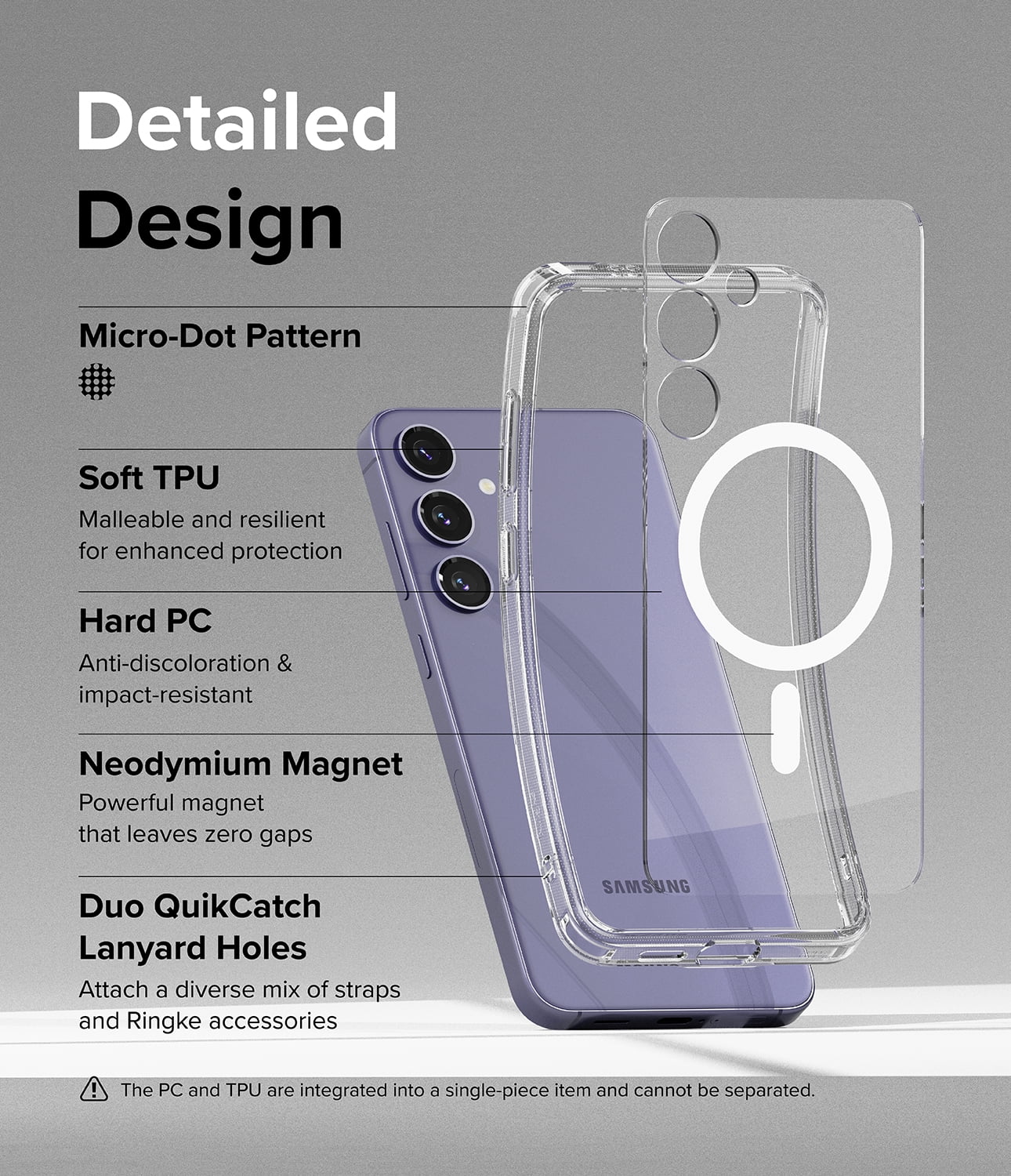 Samsung Galaxy S24 Plus Ringke [Fusion Magnetic] Clear Shockproof Heavy Duty Anti-Yellowing Case
