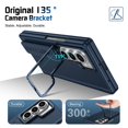 thumbnail image 2 of Compatible with Samsung Galaxy Z Fold 7 Phone Case,With Invisible Lens Ring Kickstand,Contractile Wrist Strap,Built-in Screen Protector,Hinge Protection,Shockproof Phone Case,Darkblue, 2 of 10